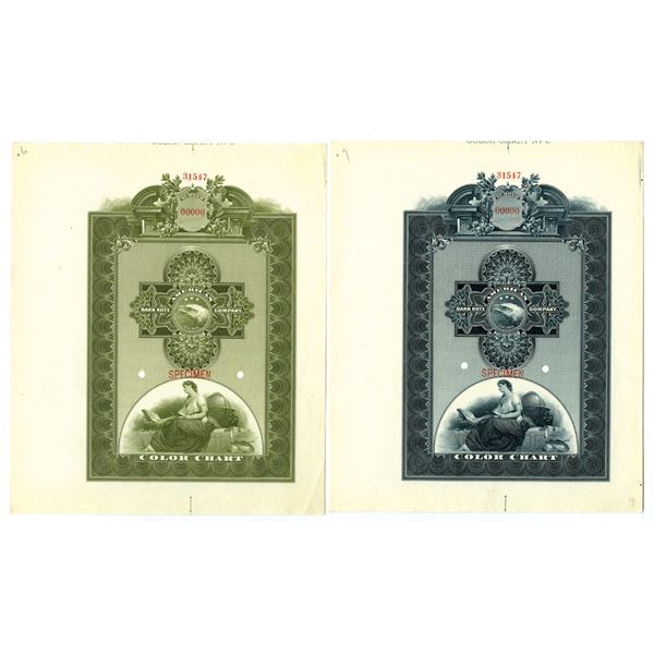 NY. ABNC, Large Format ca.1900-20s Color Chart Specimen Pair.