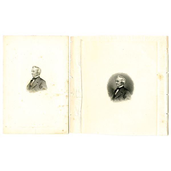 NY. Smiley Progress Proof Portrait Engraving from the ABNC Archives, ca.1870-80's