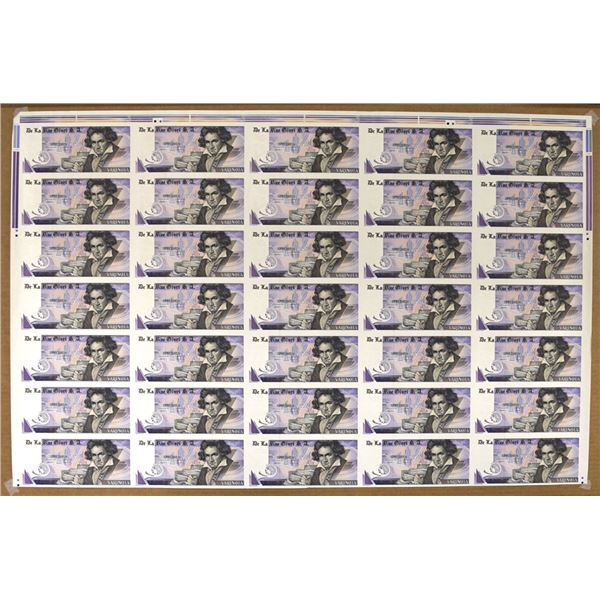 U.K. & Italy. De La Rue Giori, ND (ca.2000s), Uncut Sheet of Specimen Banknotes.