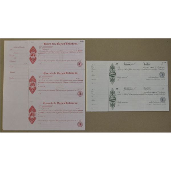 Waterlow & Sons Specimen Bills of Exchange Sheets, ND (ca.1900-1920s), Proof Bills of Exchange.