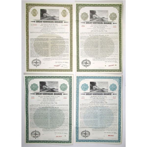 Great Northern Railway Equipment Trust, 1962 to 1964 Specimen Bond Quartet