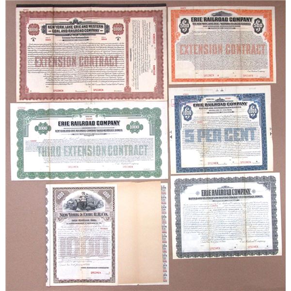 NY. Erie Railroad Specimen Bond Collection, 1897 to 1933