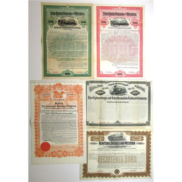 NY. New York, Ontario & Western Railway Co. and other Railroad Companies, 1888 to 1917, Collection o