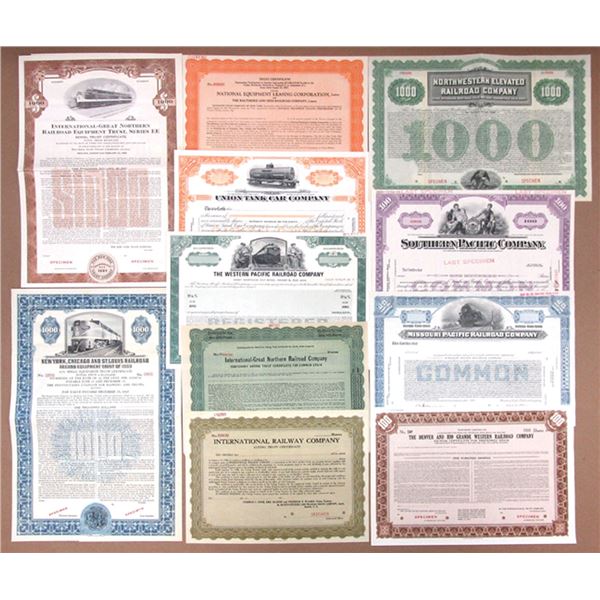 Railroad Specimen Stock and Bond Collection, 1930s to 1990s.