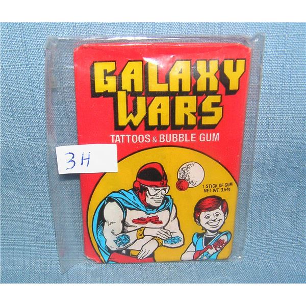 GalaXY Wars unopened wax pack of tattoos and bubble gum