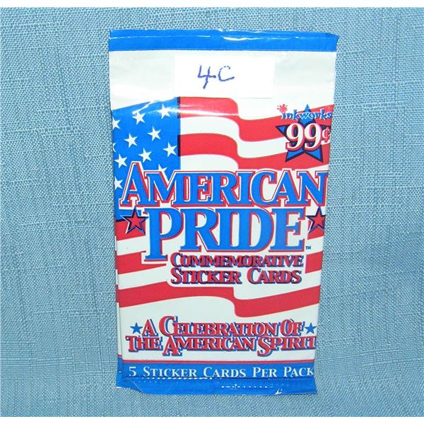American Pride unopened foil pack of sticker cards