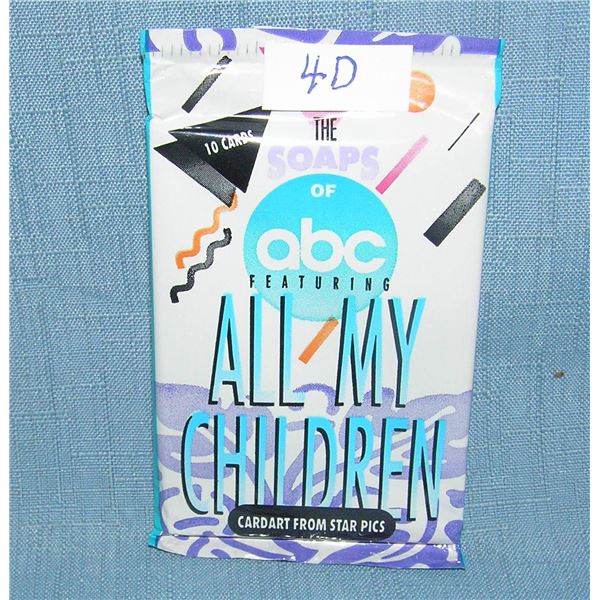 All My Children unopened foil pack of collector cards