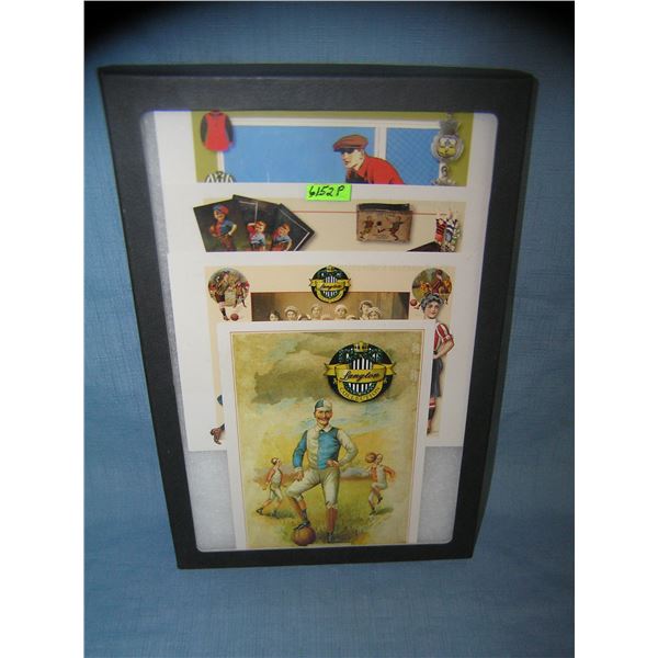 Group of vintage soccer themed post cards