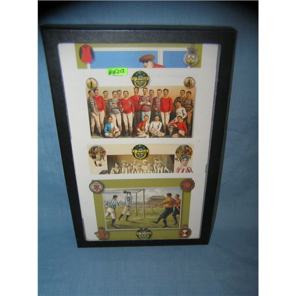 Group of vintage soccer themed post cards