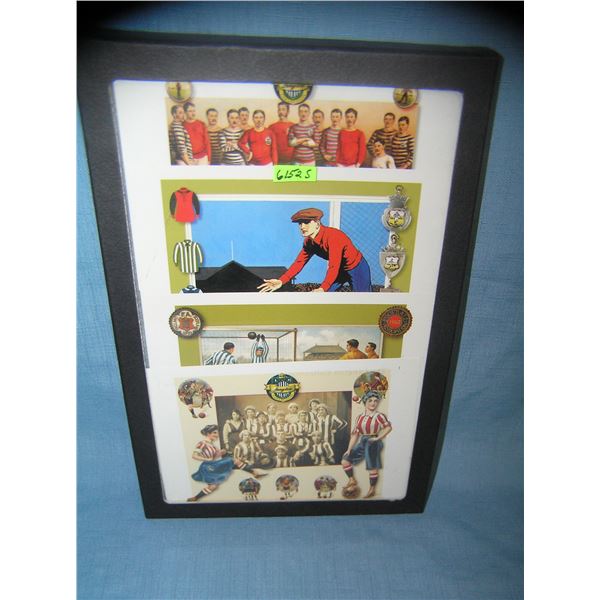 Group of vintage soccer themed post cards