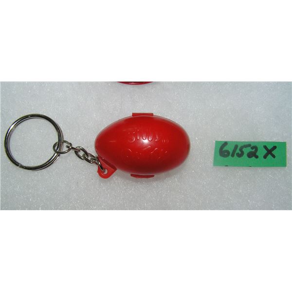 Vintage football shaped Silly Putty advertising key chain