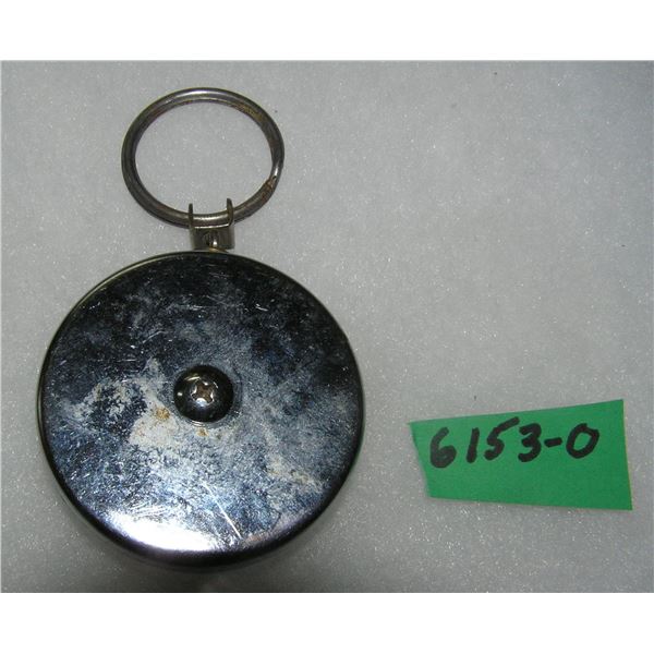Chromed metal retractable key chain with belt hook