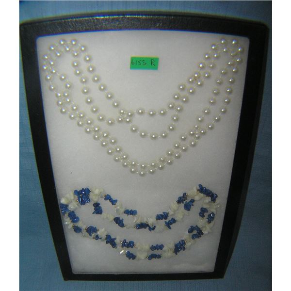 Pair of costume jewelry necklaces