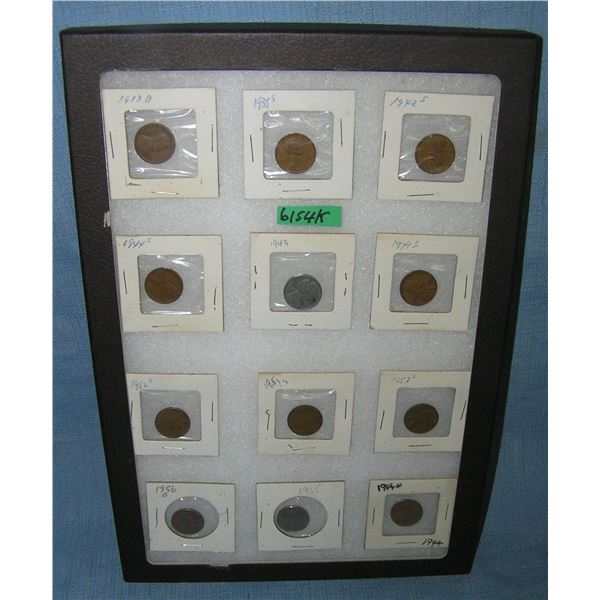 Collection of vintage Lincoln wheat back pennies 1913 to 1956