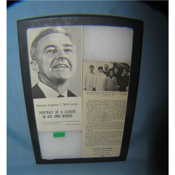 Senator Eugene J. McCarthy campaign booklet