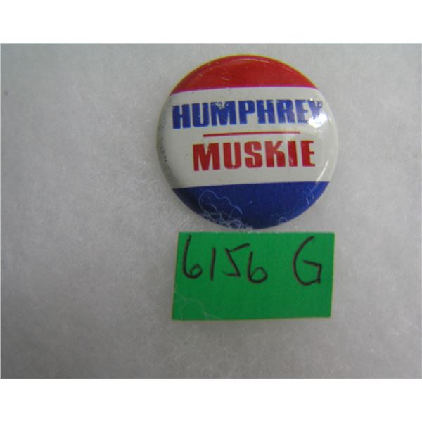 Humphrie and Muskie political campaign button