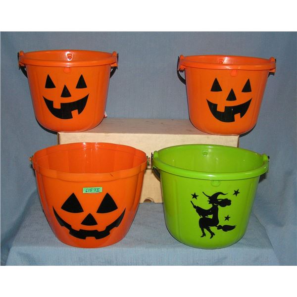 Group of Halloween Trick or Treat buckets