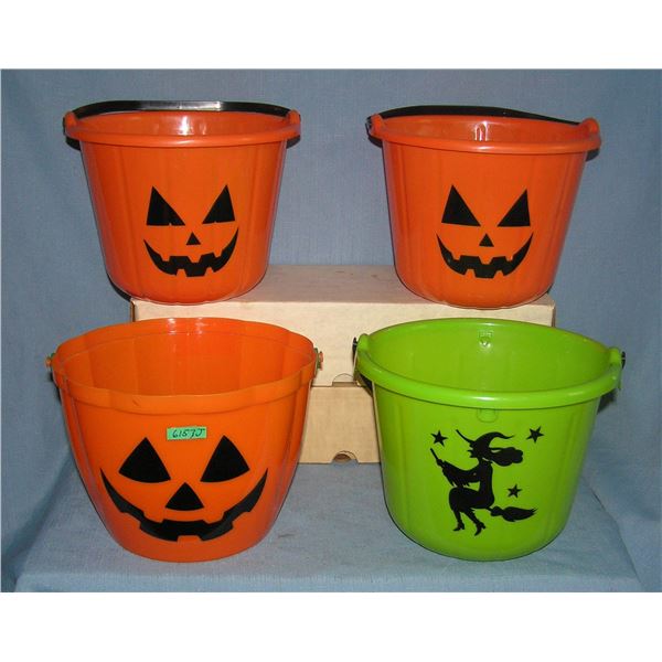 Group of Halloween Trick or Treat buckets