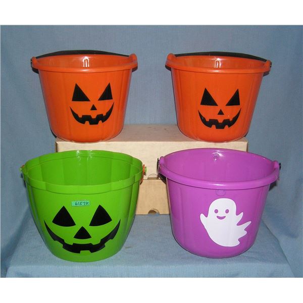 Group of Halloween Trick or Treat buckets