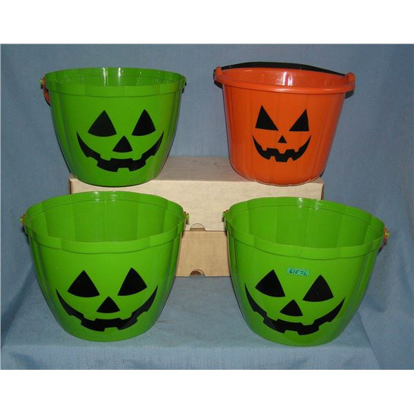 Group of Halloween Trick or Treat buckets
