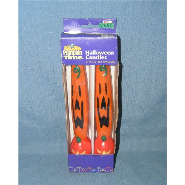 Pair of scarey Jack-O-Lantern Halloween candles