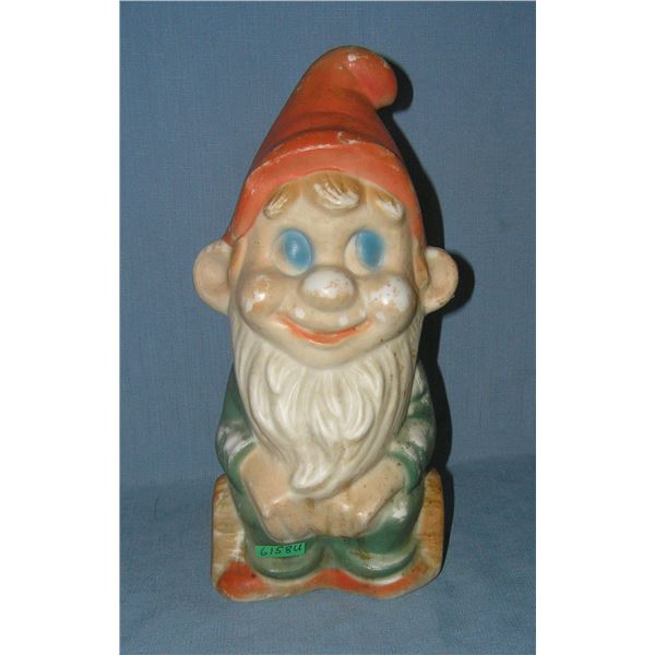 illuminated 1950s Gnome figure hand painted
