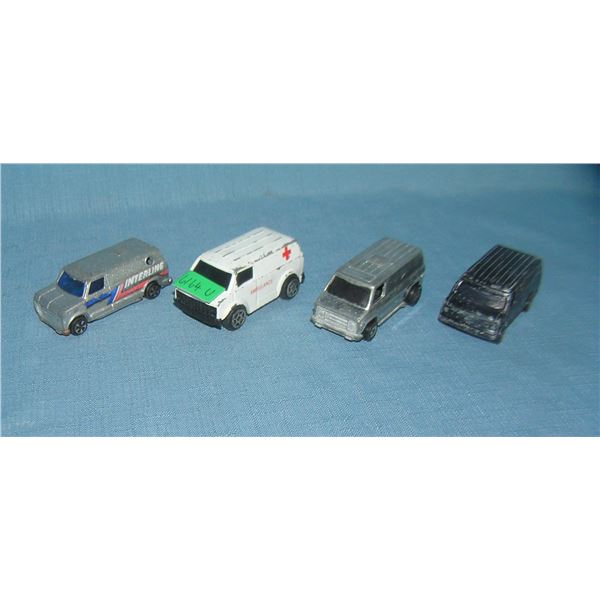 Group of vintage toy vans