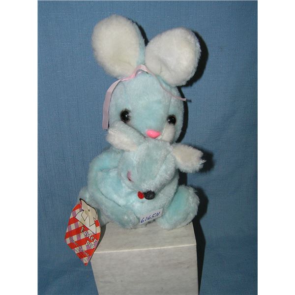 Plush Easter Bunny holding baby toy with original tag