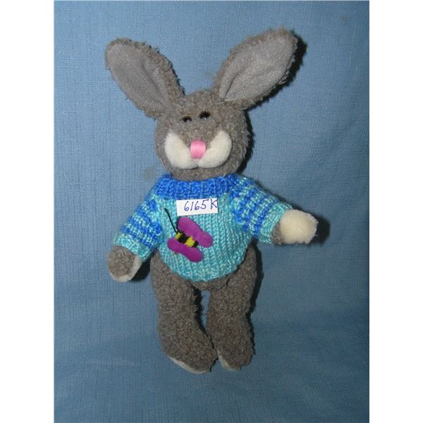 High quality plush Easter Bunny toy with knitted sweater