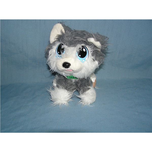 Furry plush dog toy
