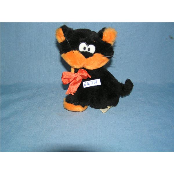Vintage plush Halloween cat toy