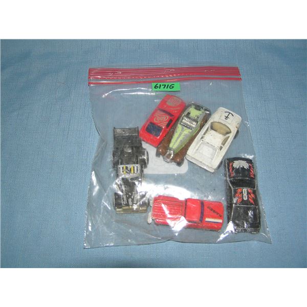 Bag lot of vintage die cast vehicles