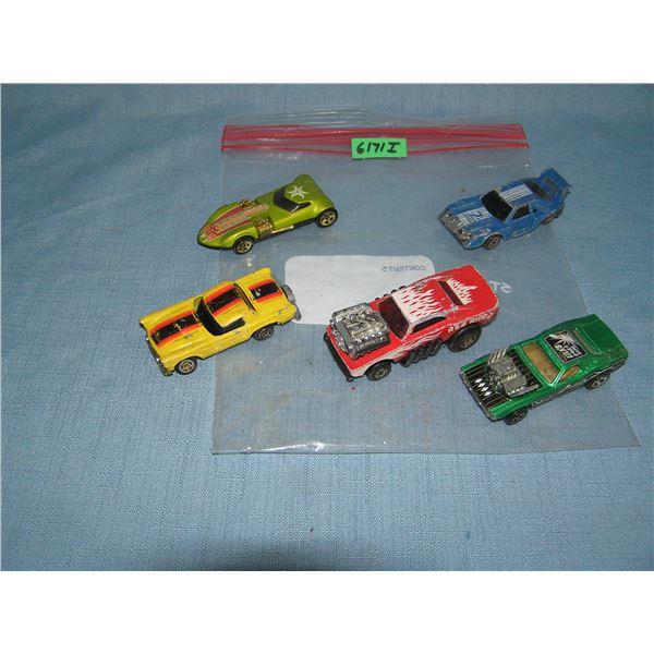 Bag lot of vintage die cast vehicles