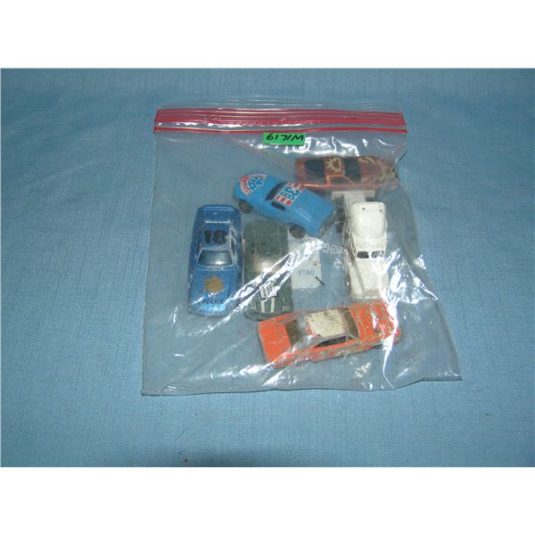 Bag lot of vintage die cast vehicles