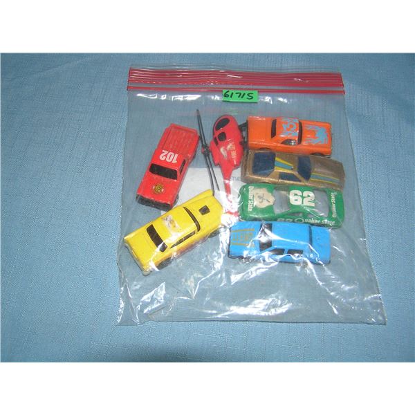 Bag lot of vintage die cast vehicles