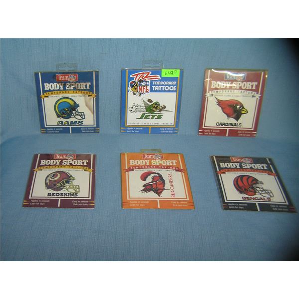 Group of vintage football tatoo sets