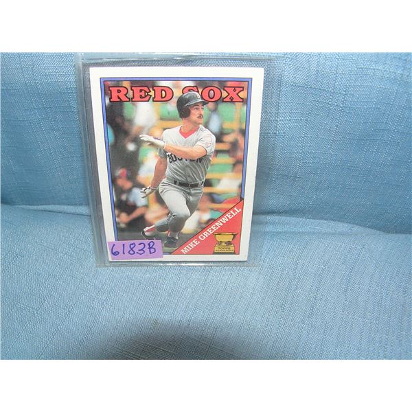 Mike Greenwell rookie all star baseball card