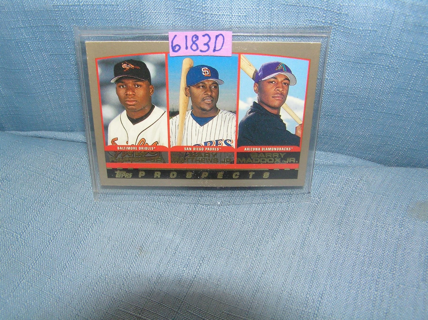 Triple rookie card includes Tim Raines, Jr., Gary Maddox Jr. and Gary ...