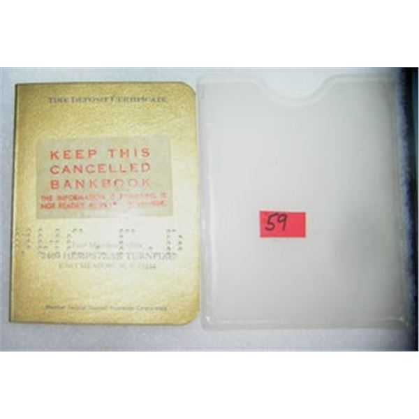 Vintage Seaman's savings bank bank book