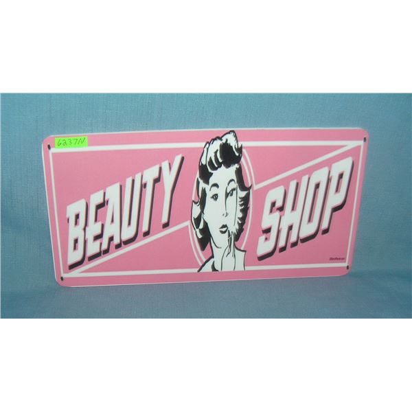 beauty shop License plate size  retro stylesign