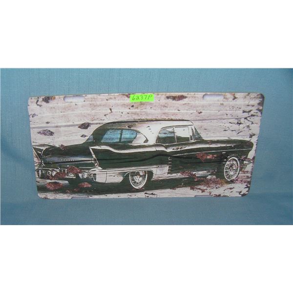 Vintage 50's automobile License plate size retro sign
