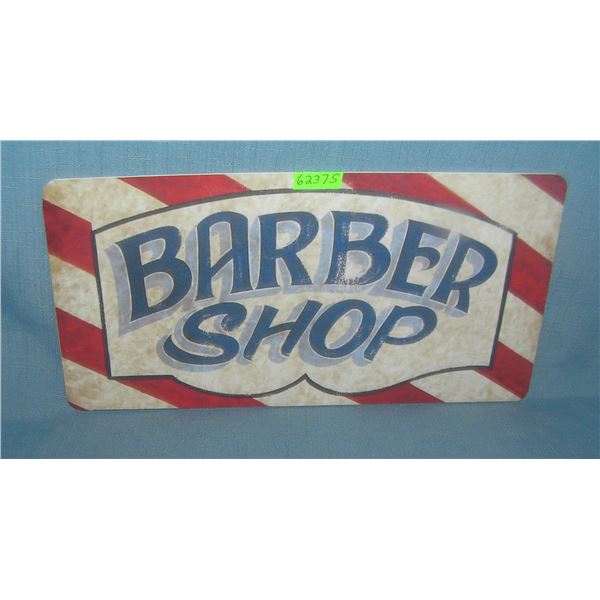 Barber Shop License plate size  retro stylesign