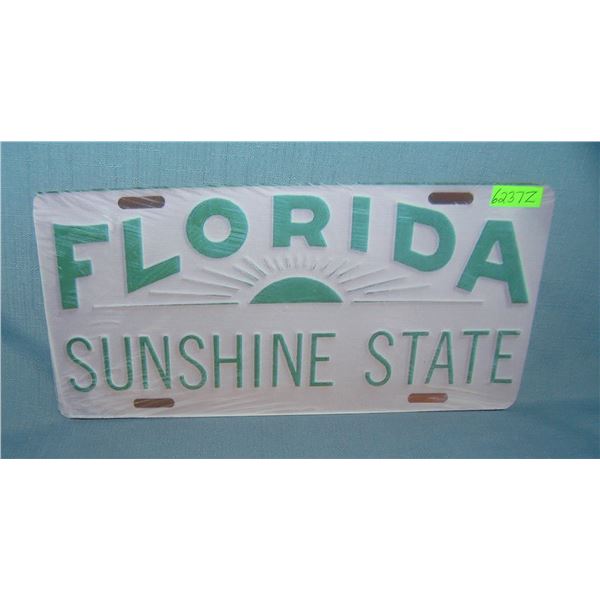 Florida the Sunshine State License plate size retro sign