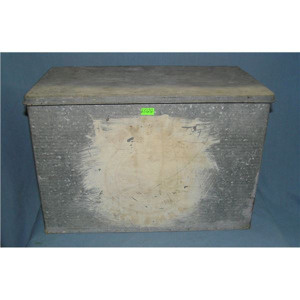 Antique metal milk box from Glenville Hegeman Farms