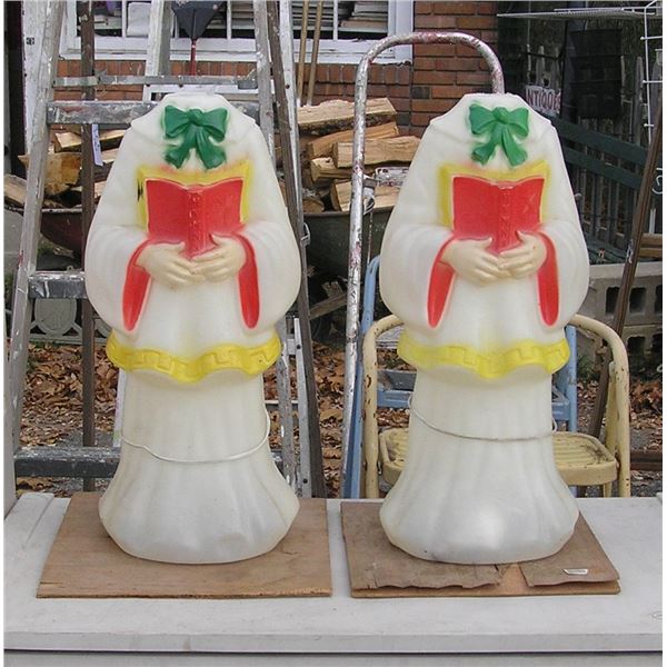 Vintage 1950s hard plastic illuminated Christmas carolers