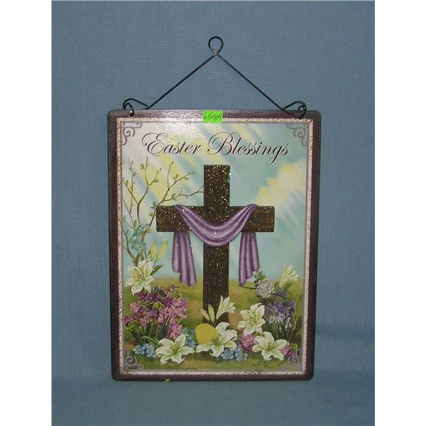 All tin colorful Easter Blessing sign