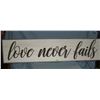Image 1 : Love never fails large wood display sign