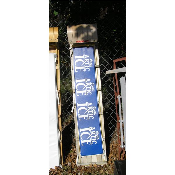 Large toboggan with Coor's Artic Ice advertising