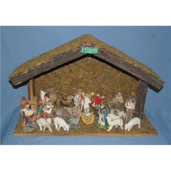 Christmas nativity manger includes 20 piece figure set