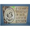 Image 1 : If you want breakfast in bed sleep in the kitchen canvas sign